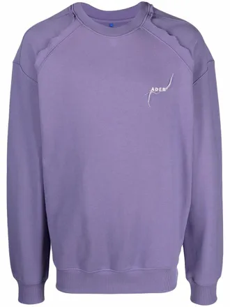 Ader Error Kaput embroidered logo cotton sweatshirt - unisex - Cotton - 1 - Purple