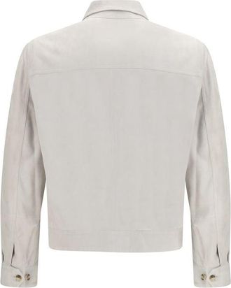 Brunello Cucinelli Mens Beige Leather Jacket Clothing
