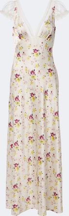 D&ocirc;en D&ocirc;en Corelia lace-trimmed silk satin maxi dress