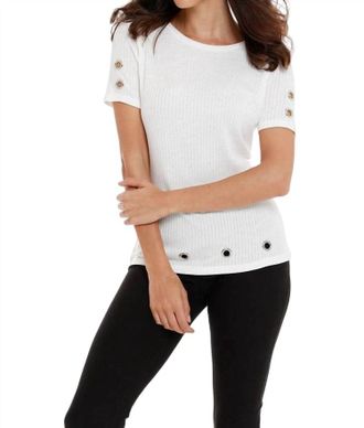 French Kyss Jenna Grommet Top In Off White