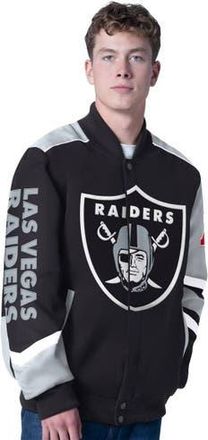 G-III Sports by Carl Banks Mens G-III Sports by Carl Banks Black Las Vegas Raiders Prime Time Full-Zip Racing Jacket at Nordstrom, Size Xxx-Large