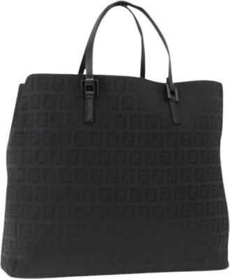 Fendi Pre-owned Tote Bags, female, Black, Size: ONE SIZE Pre-owned Vintage Canvas Tote Bag