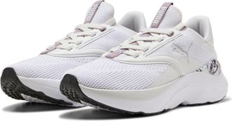 Puma Laufschuh PUMA SOFTRIDE MAYVE MYSTIC WNS, Damen, Gr. 38,5, schwarz (feather gray, puma schwarz, lila crush, plum jam), Textil, Schuhe Laufschuh
