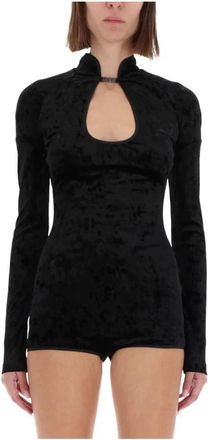 Versace Jeans Couture Dames, Tops, Zwart, Maat: 2XS Poliester