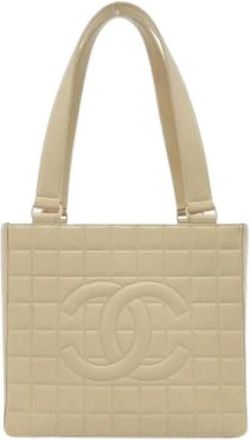 Chanel Pre-owned Tote Bags, female, Beige, Size: ONE SIZE Pre-owned Vintage Shoulder Bag
