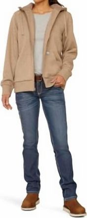 Ariat Womens Rebar All-Weather Sherpa Full Zip Hoodie In Oatmeal Heather