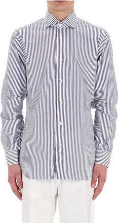 Barba Wit Maatwerk Overhemd - Heren - Casual Overhemden - Veelkleurig - M - Katoen - Overhemden