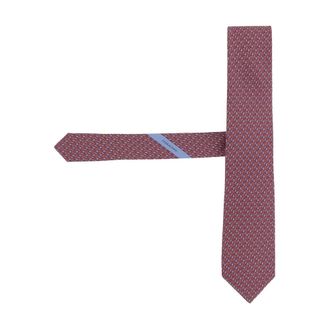 Ferragamo Equestrian Print Silk Tie - male - Ferragamo - Ties - Red - ONE SIZE - Accessories