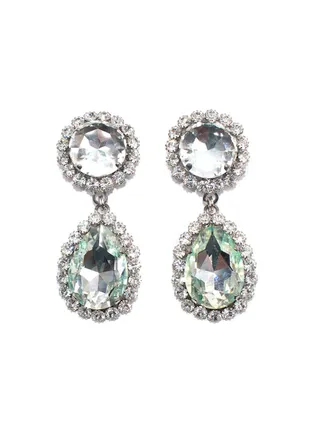 Alessandra Rich Embellished Drop Clip On Earrings