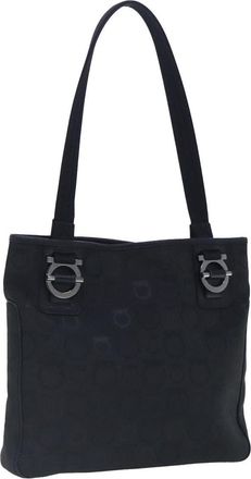 Ferragamo Gancini Tote Gancini Canvas Canvas Tote Bag Bag (Pre-Owned)
