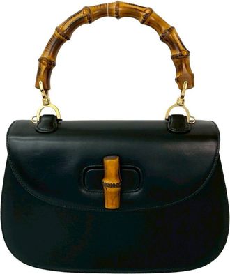 Gucci Black Leather Handbag Tote Bag (Pre-Owned)