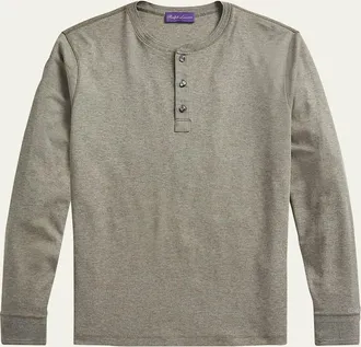 Ralph Lauren Purple Label Mens Long-Sleeve Henley Shirt