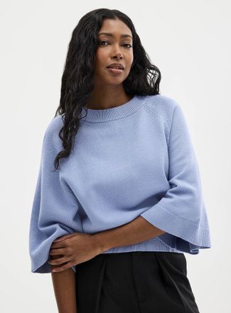 Contemporaine Womens Raglan bell sleeves boxy-fit sweater