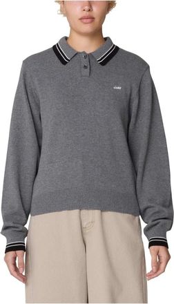 Obey Polo Sweater - Heren - Ronde hals truien - Grijs - S - Katoen - Truien & Vesten