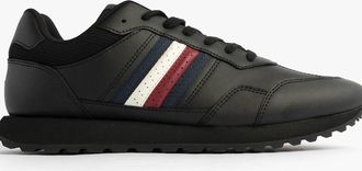 Tommy Hilfiger Mens Tommy Hilfiger Mens Signature Tape Cleat Leather Trainers Black - Size: 10.5
