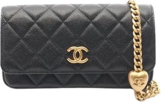 Chanel Pre-owned Matelasse Caviar Leather Phone Shoulder Bag - Dames - Vintage Schoudertas - Zwart - ONE Size - Leer - Vintage