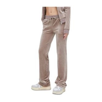 Juicy Couture Broeken, Dames, Beige, M, Del Ray Velour Trainingsbroeken