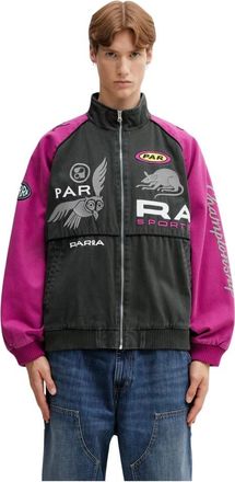 by Parra Owl Meets Rat Racing Jacket - Heren - Bomber jackets - Zwart - M - Katoen - Jassen