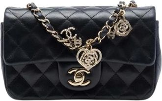 Chanel Pre-owned Quilted Lambskin Crossbody - Dames - Vintage Schoudertas - Zwart - ONE Size - Leer - Vintage