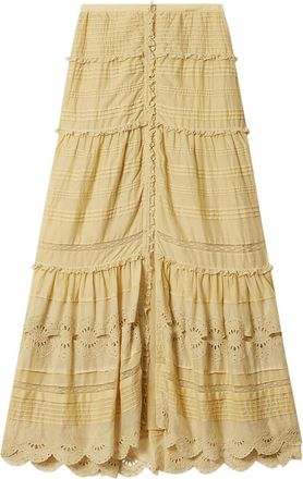 Isabel Marant Paoline gelaagde maxi-rok - Geel