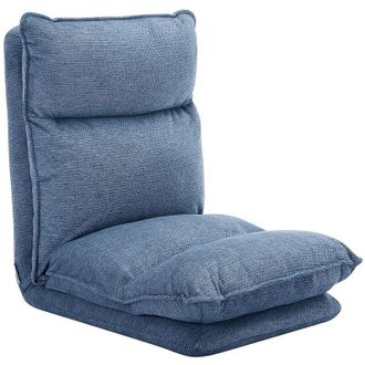Vente-Unique Vente-unique - Poltrona letto senza piedini regolabile in Tessuto chin&eacute; Blu - murtera