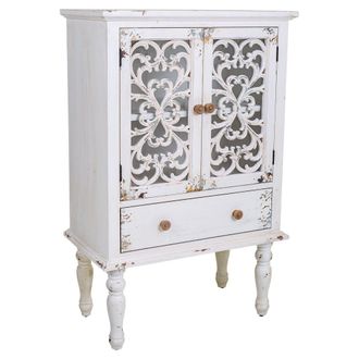 Wanderlust Deco Vitrina De Madera Blanca 71x40x111