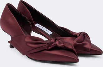 Jimmy Choo London Issy bow-detail satin pumps