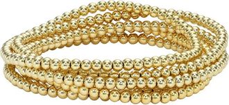 Zoe Lev Jewelry Set of 5 Stretch Beaded Bracelets in Yellow Gold at Nordstrom