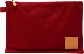 Herm&egrave;s Pre-owned Clutches, female, Red, Size: ONE SIZE Pre-owned Canvas Pouch