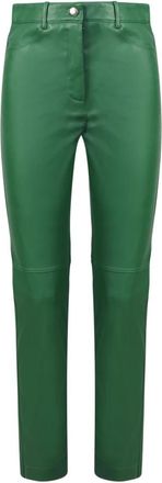 Blanca Vita Groene Cropped Skinny Broek Stijlvol - Dames - Slim Fit Broeken - Groen - S - Leer - Broeken