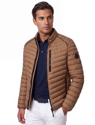 Casamoda tussenjas Casa Moda bruin effen puffer borstzak
