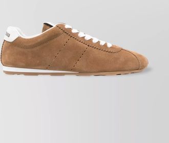 Miu Miu suede low-top sneakers rubber sole