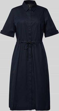 Marc Cain Knielanges Kleid mit Bindegürtel in Marine, Größe 34