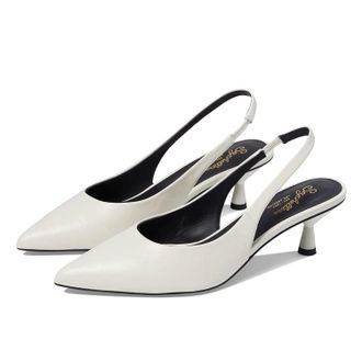 Seychelles Womens Seychelles Brooklyn Pump White Leather Pointed Toe Slingback HTAT192