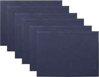 Solino Home Linen Placemats Set of 4, 14 x 19 Inch for Dining Table, Holiday and Everyday Table Decor - Fete in Navy at Nordstrom, Size Medium