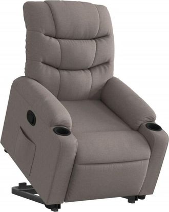 vidaXL Sill&oacute;n Reclinable Elevable Tela Gris Taupe Vidaxl