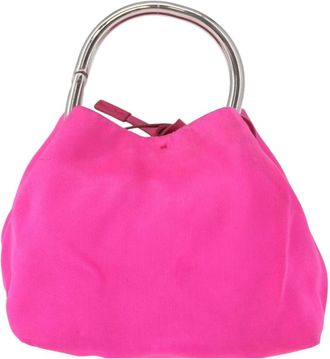 Prada Vintage Handbag Satin Pink Silk Handbag (Pre-Owned)