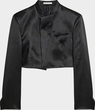 Helmut Lang Cropped Satin Blazer