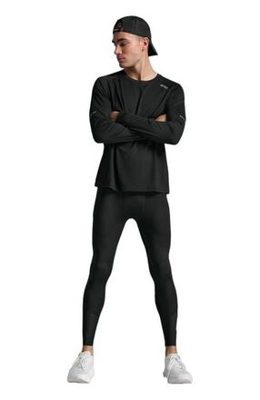 2XU Aero Mesh Compression Tights in Black/silver Reflective at Nordstrom, Size Xx-Large