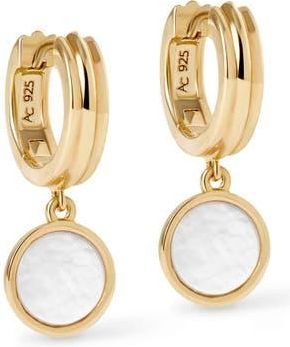 Astley Clarke Gold Stilla Mother of Pearl Huggie Earrings at Nordstrom