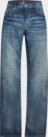 7 For All Mankind Mens Faded Straight-Leg Jeans