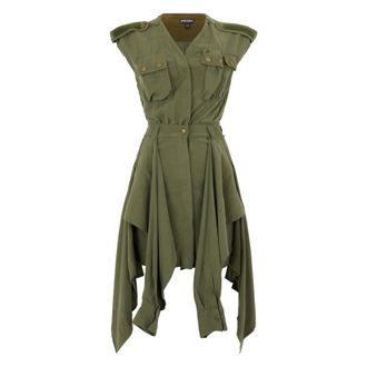 Diesel Shirt Dresses, female, Green, Size: 2XS Long Sleeveless Dress