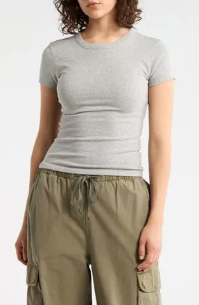 Abound Short Sleeve Baby Tee in Grey Soft Heather at Nordstrom Rack, Size X-Small