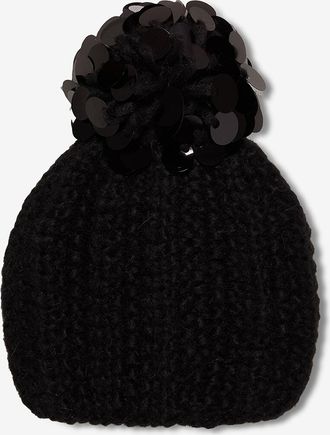 Grevi M&uuml;tze aus Strickware mit Pompon