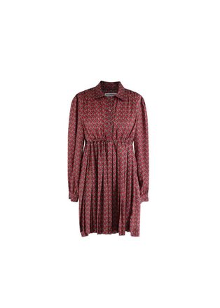 Balenciaga Red & black paisley pears satin babydoll dress Size XXS