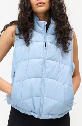 Halfdays Claude Water Repellent Quilted Vest in Blue Fog at Nordstrom, Size X-Small