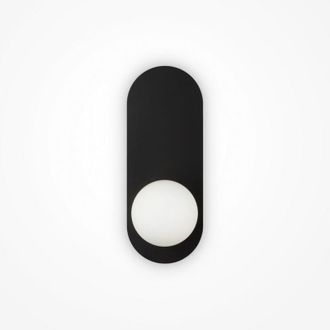 Maytoni Maytoni Bao Applique moderne a globo nere con paralume bianco 1xG9