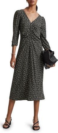 & Other Stories Floral Midi Dress in Black at Nordstrom Rack, Size 10