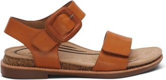 Aetrex Womens Claire Quarter Strap Sandal In Cognac