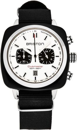 Briston Clubmaster Chronograph Quartz White Dial Mens Watch 17142.SA.BS.2.NB